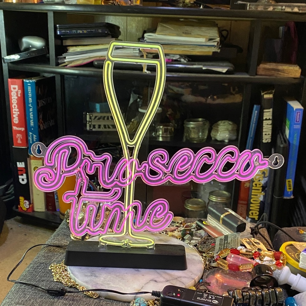Pink Prosecco Time Neon Sign- takes Batteries- New